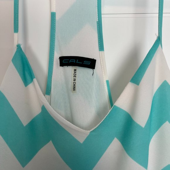 Cals Turquoise Chevron Maxi Dress - Picture 3 of 8